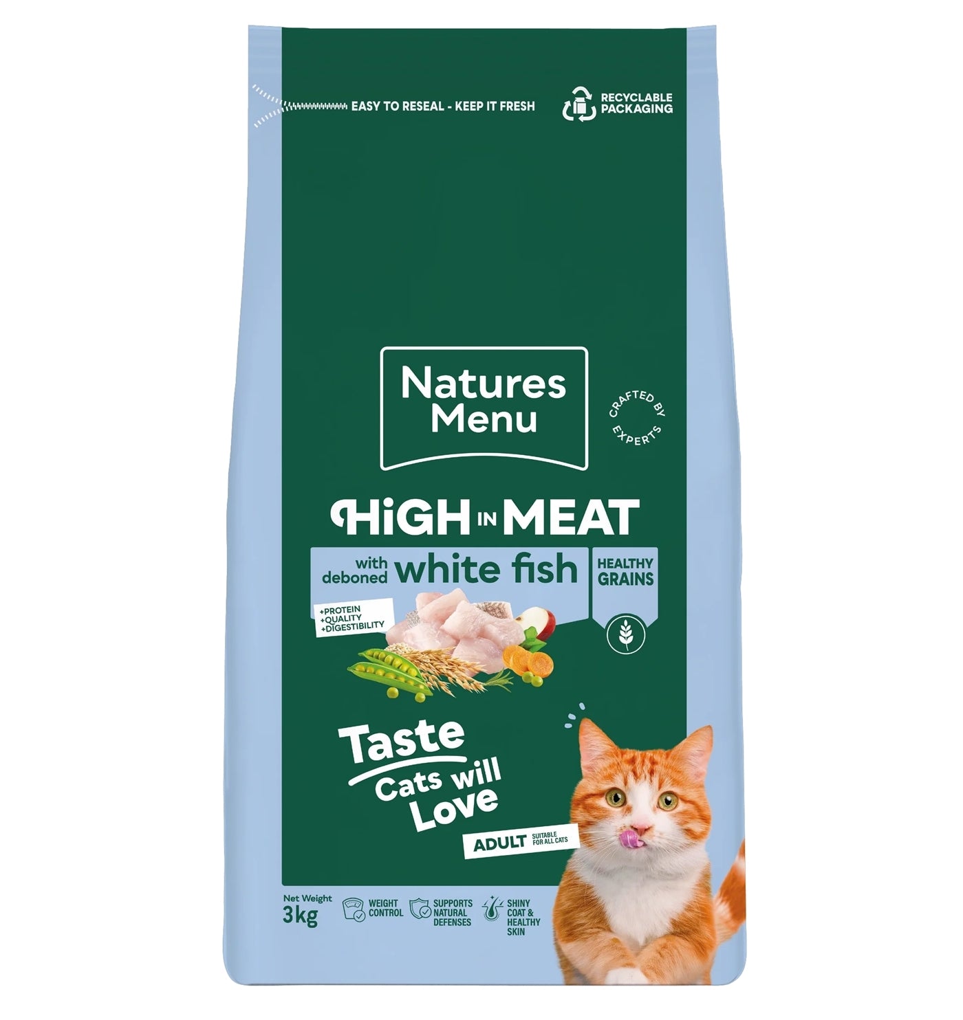 Natures Menu - High in Meat with White Fish Dry Cat Food 3kg - Buy Online SPR Centre UK