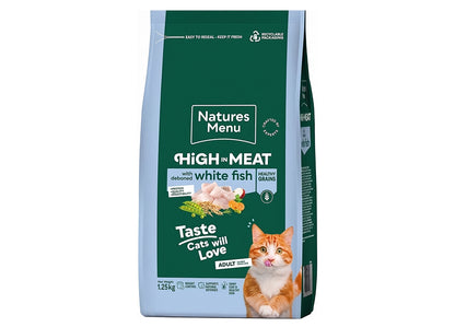 Natures Menu - High in Meat with White Fish Dry Cat Food 1.25kg - Buy Online SPR Centre UK