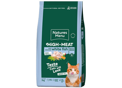 Natures Menu - High in Meat with White Fish Dry Cat Food 3kg - Buy Online SPR Centre UK