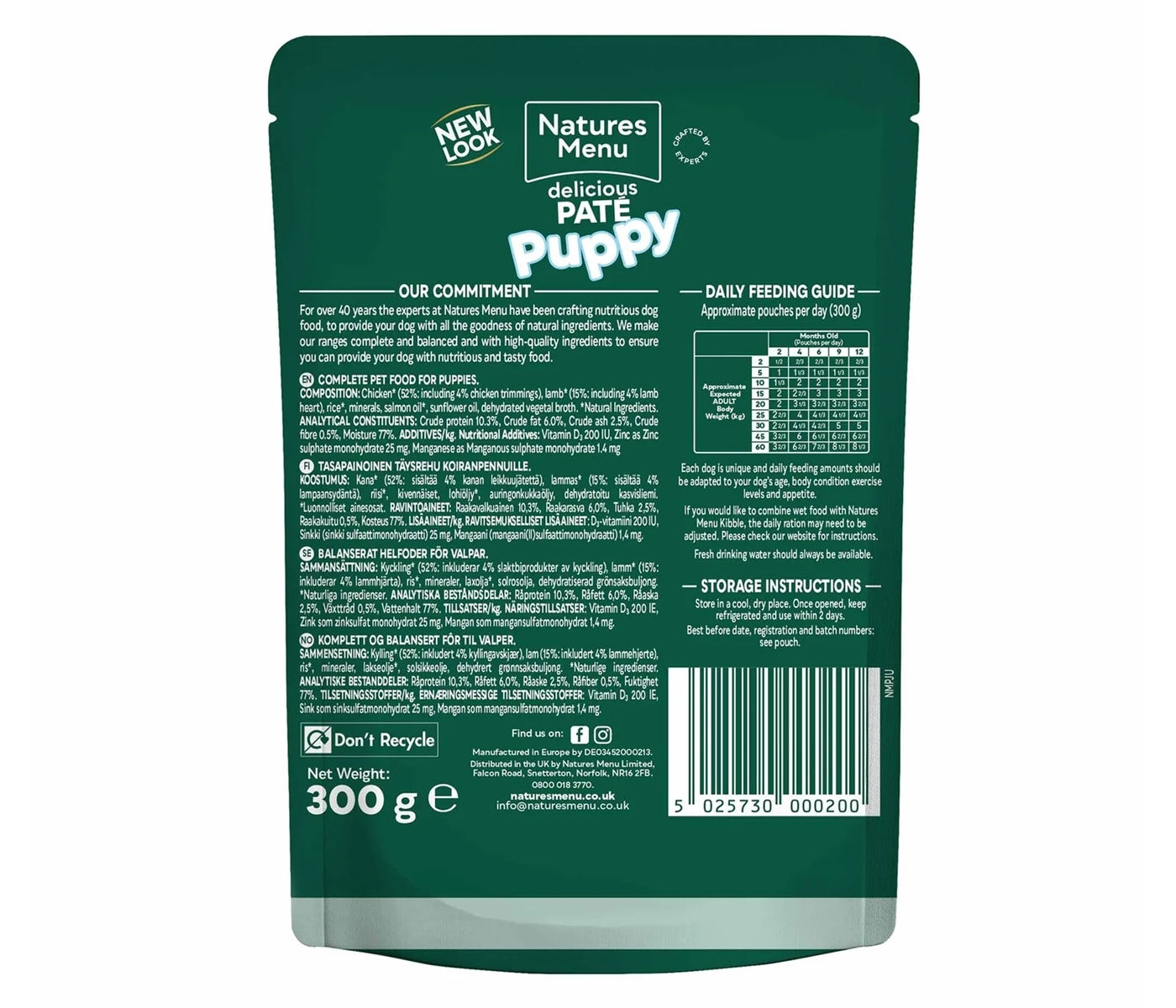 Natures Menu - Original Puppy Chicken with Lamb Multipack - 8 x 300g