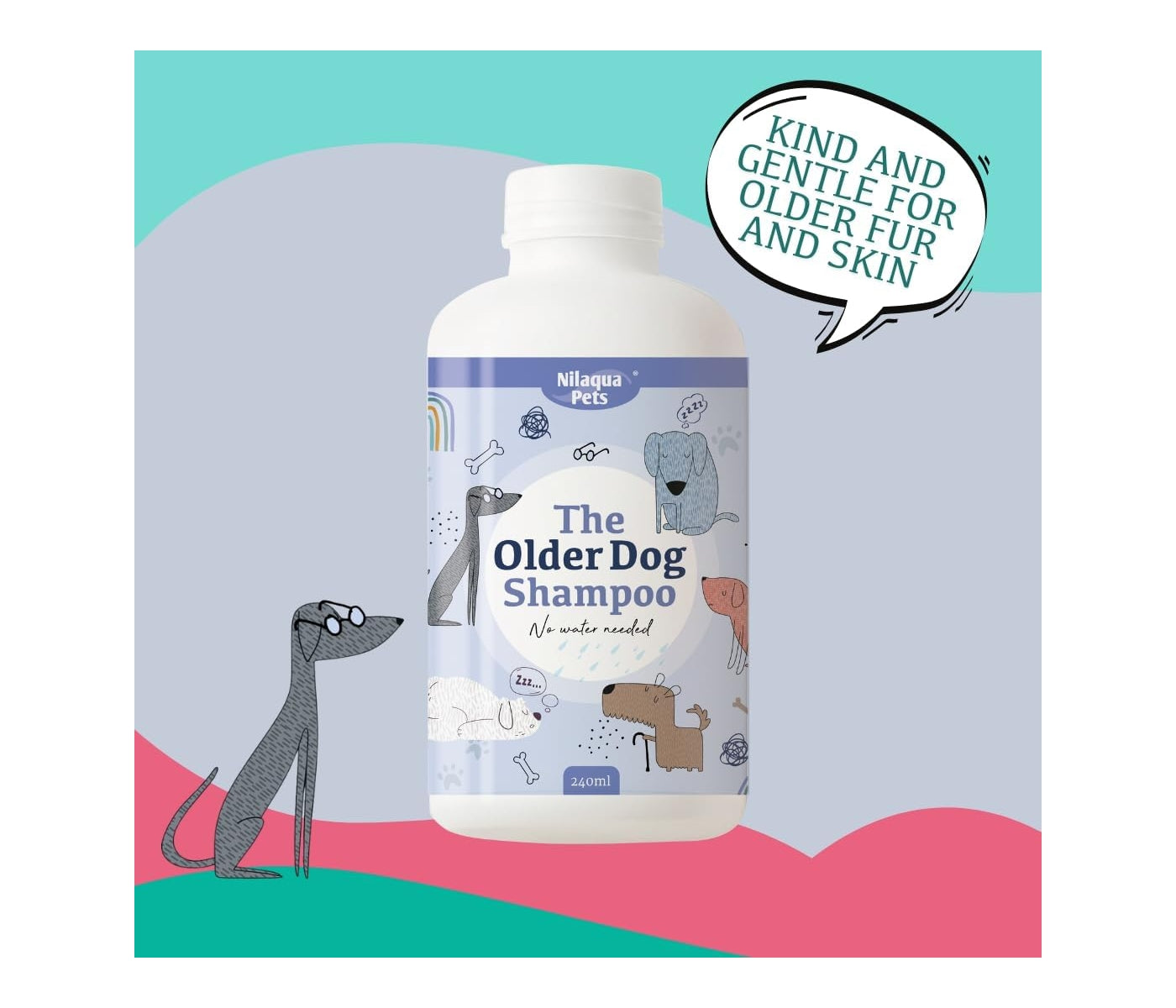 Nilaqua Pets - The Older Dog Shampoo 240ml - Buy Online SPR Centre UK