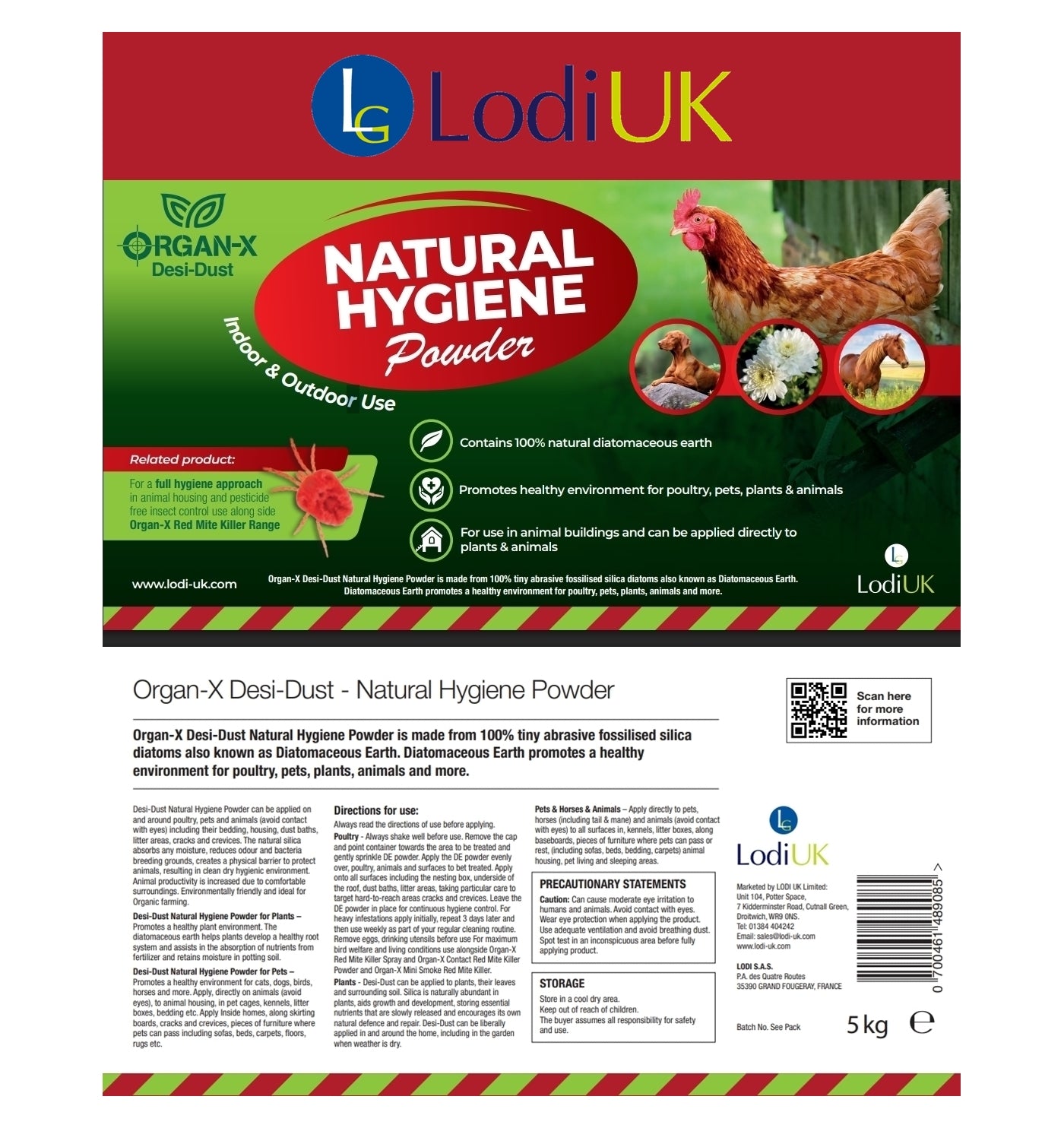 Organ-X Desi-Dust 5kg | 100% Diatomaceous Earth - Buy Online SPR Centre UK