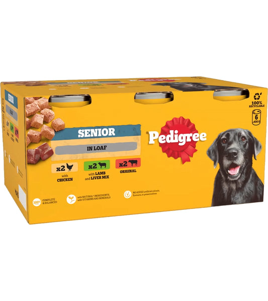 Pedigree - Senior Dog Food Mixed Selection in Loaf 6x400g - Buy Online SPR Centre UK