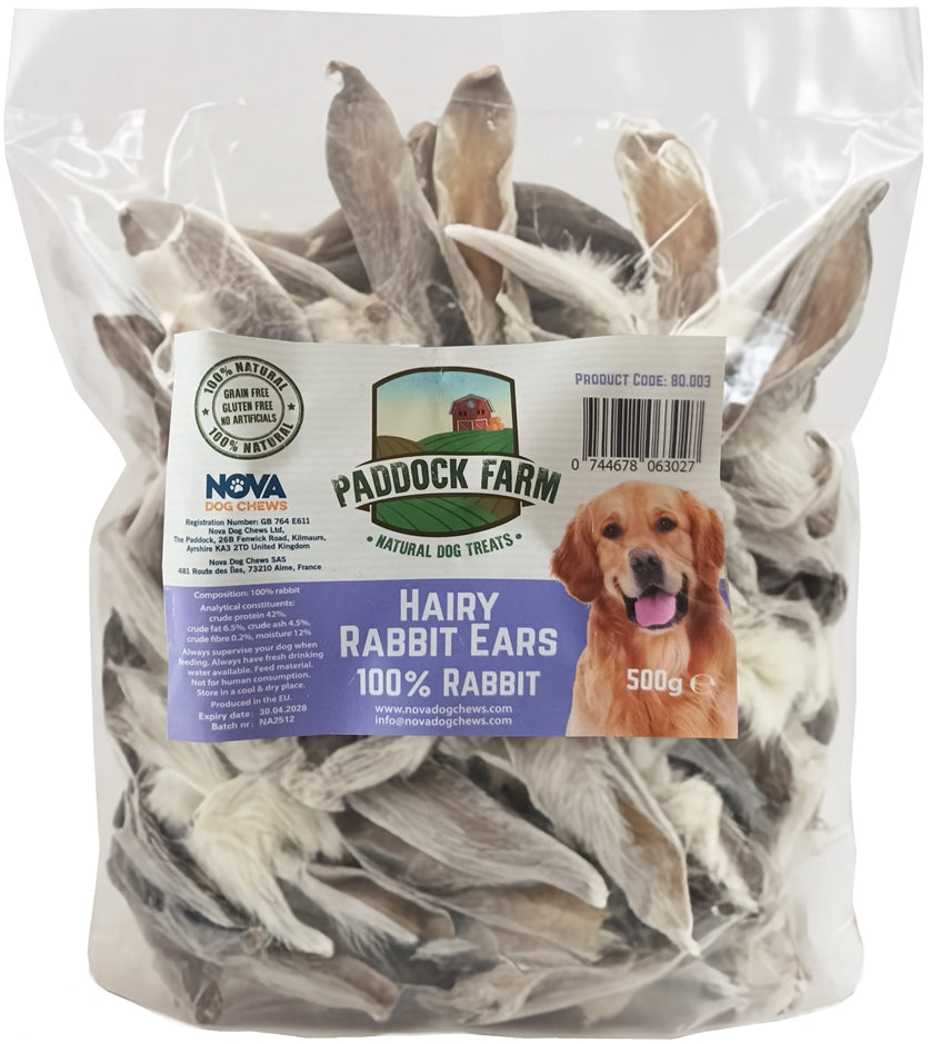 Paddock Farm - Hairy Rabbit Ears 500g - Buy Online SPR Centre UK