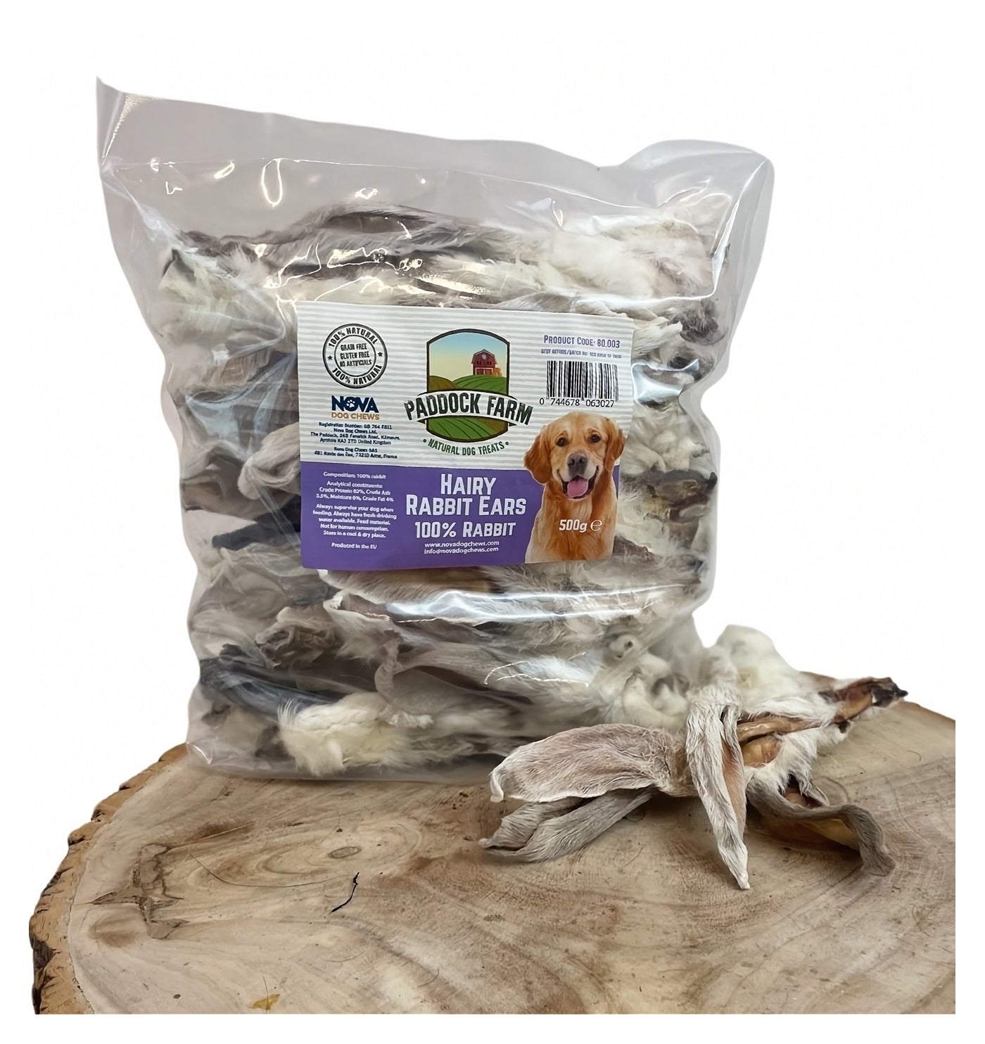 Paddock Farm - Hairy Rabbit Ears 500g - Buy Online SPR Centre UK