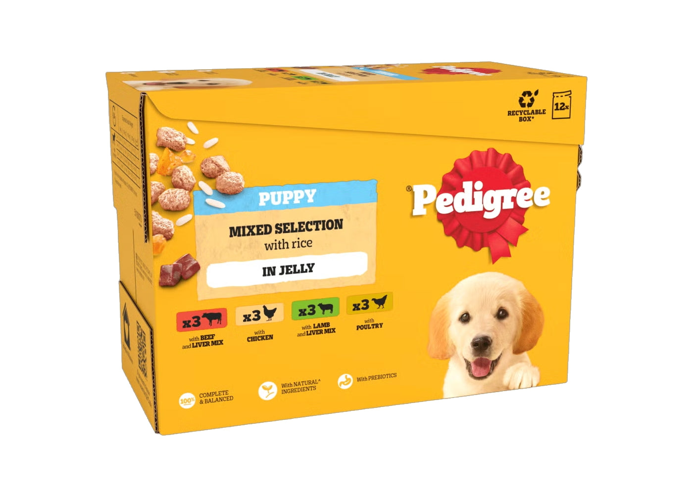 Pedigree Junior/Puppy Wet Dog Food Pouches Mixed in Jelly 12x100g