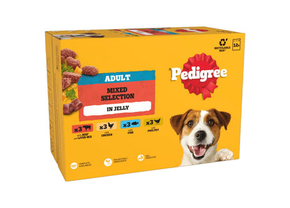 Pedigree - Mixed Selection in Jelly Adult Dog Pouches 12x100g - Buy Online SPR Centre UK