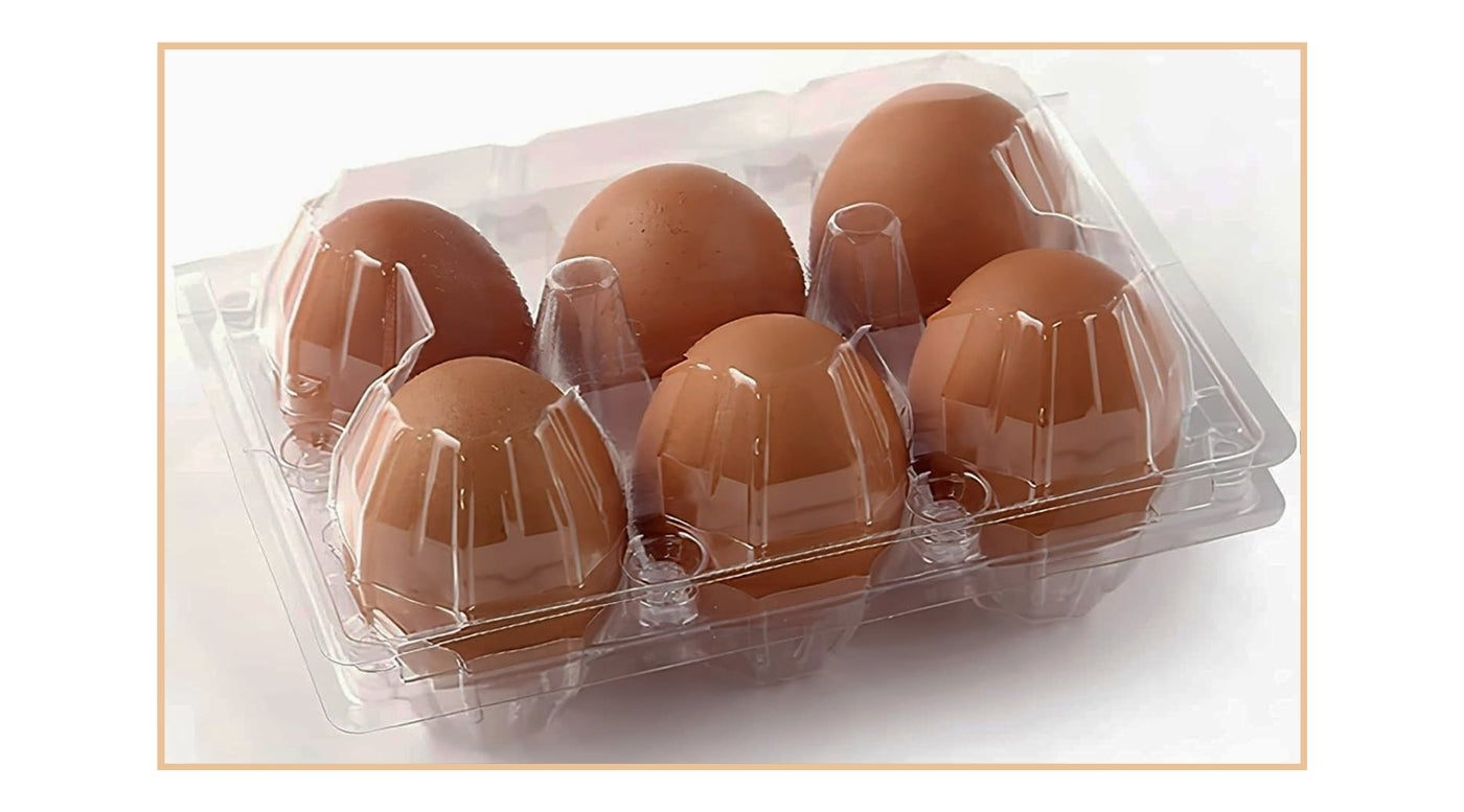 Recycled Plastic Egg Boxes for Jumbo Eggs (2 x Half Dozen Boxes) - Buy Online SPR Centre UK
