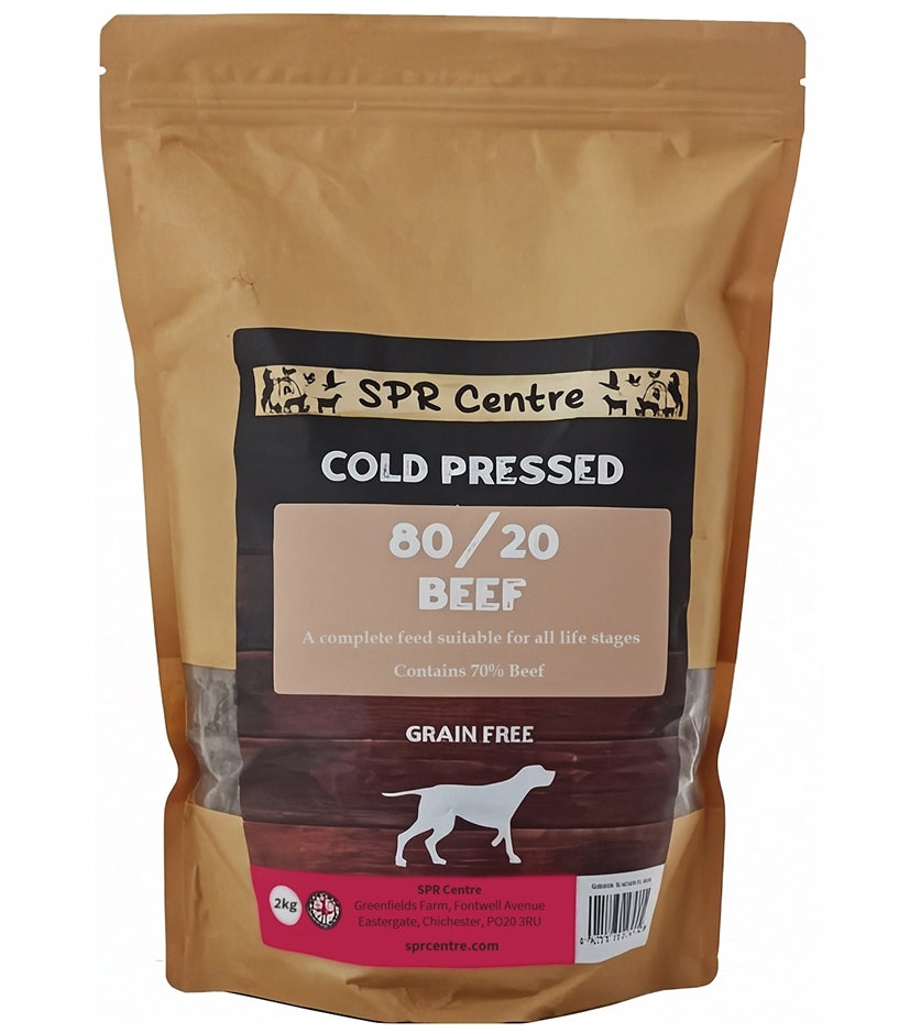SPR - Cold Pressed 80/20 Beef Dog Food (Grain Free) 2kg - Buy Online SPR Centre UK