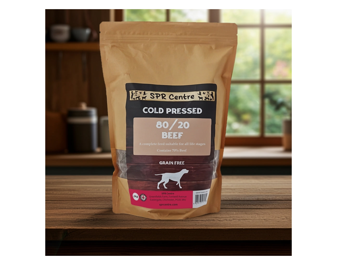 SPR - Cold Pressed 80/20 Beef Dog Food (Grain Free) 2kg - Buy Online SPR Centre UK