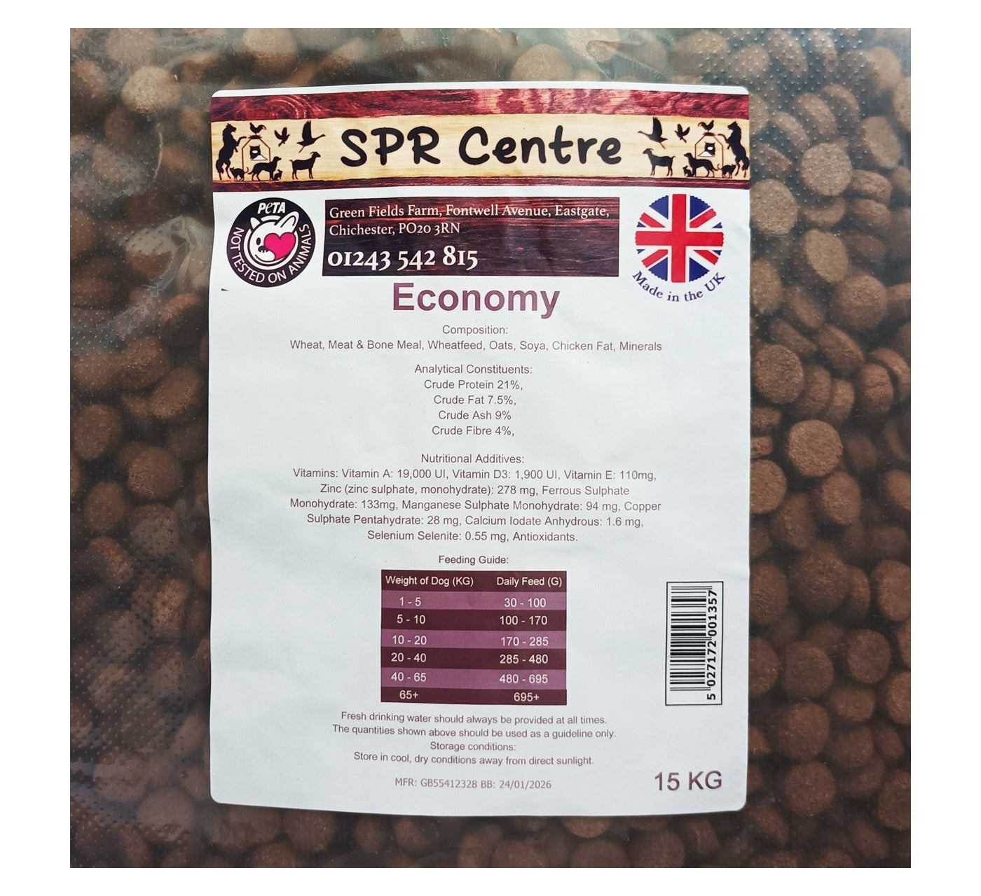 SPR - Economy Working Dog Food 15kg - Buy Online SPR Centre UK