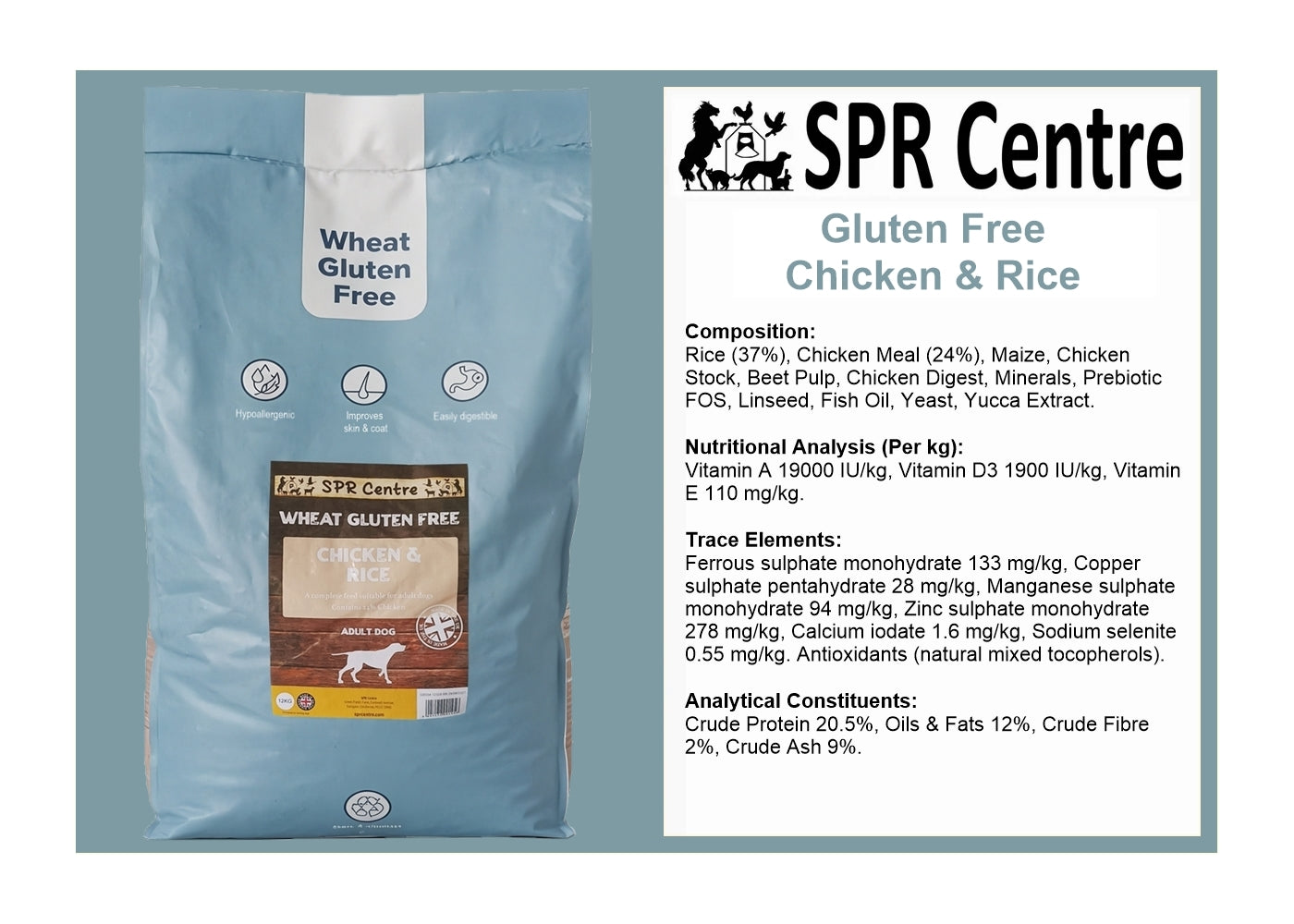SPR - Gluten Free Chicken & Rice Dog Food - Buy Online SPR Centre UK