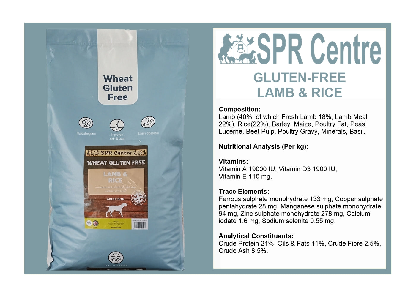 SPR - Gluten Free Lamb & Rice Dog Food - Buy Online SPR Centre UK