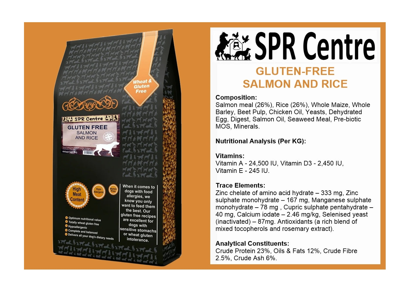 SPR - Gluten Free Salmon & Rice Dog Food - Buy Online SPR Centre UK