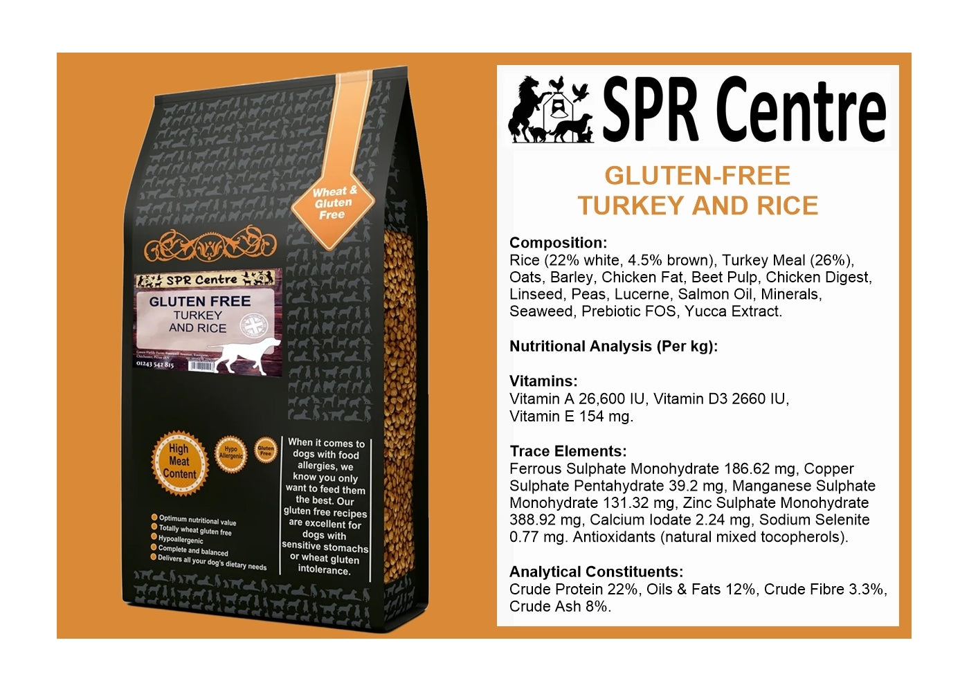 SPR - Gluten Free Turkey & Rice Dog Food - Buy Online SPR Centre UK