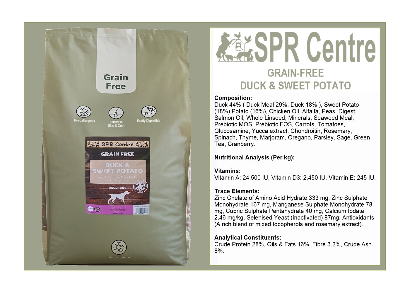 SPR - Grain Free Duck & Sweet Potato Dog Food - Buy Online SPR Centre UK