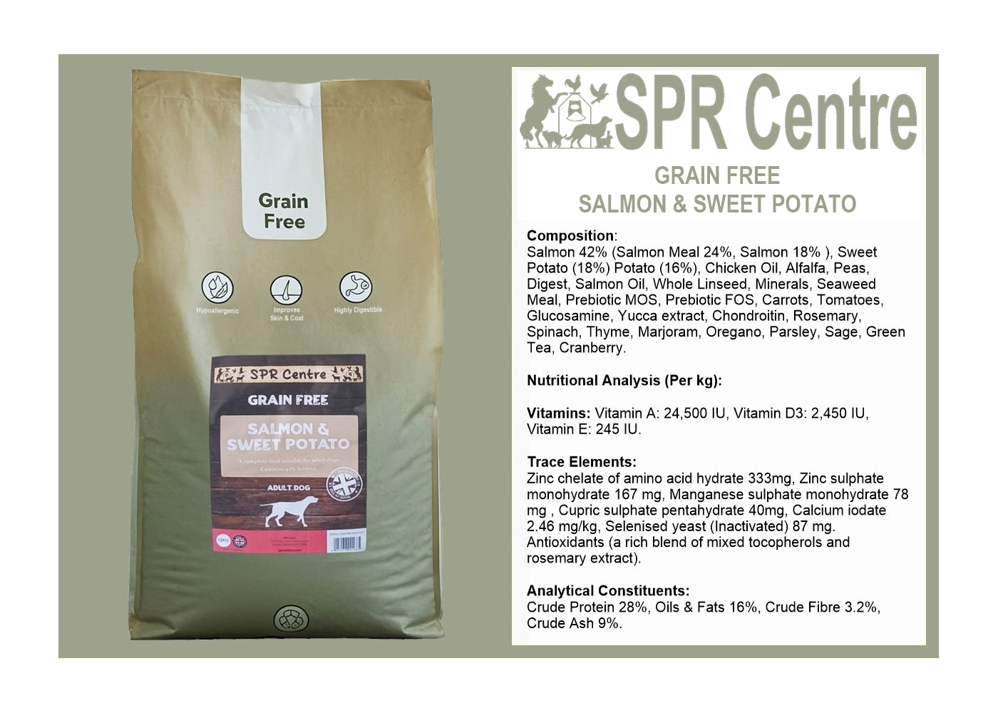 SPR - Grain Free Salmon & Sweet Potato Dog Food - Buy Online SPR Centre UK