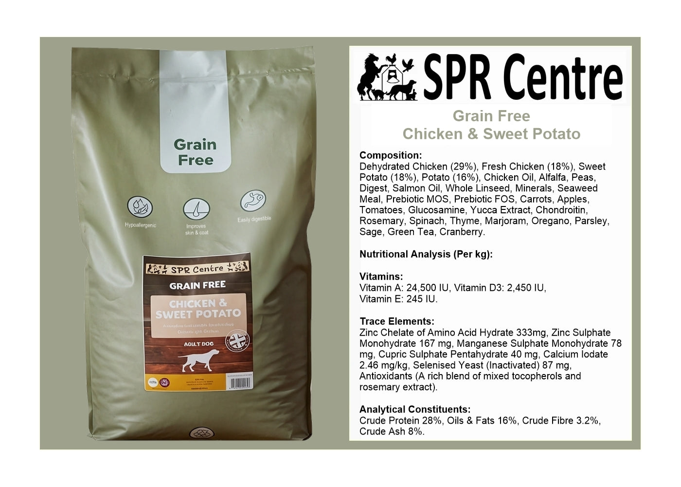SPR - Grain Free Chicken & Sweet Potato Dog Food - Buy Online SPR Centre UK