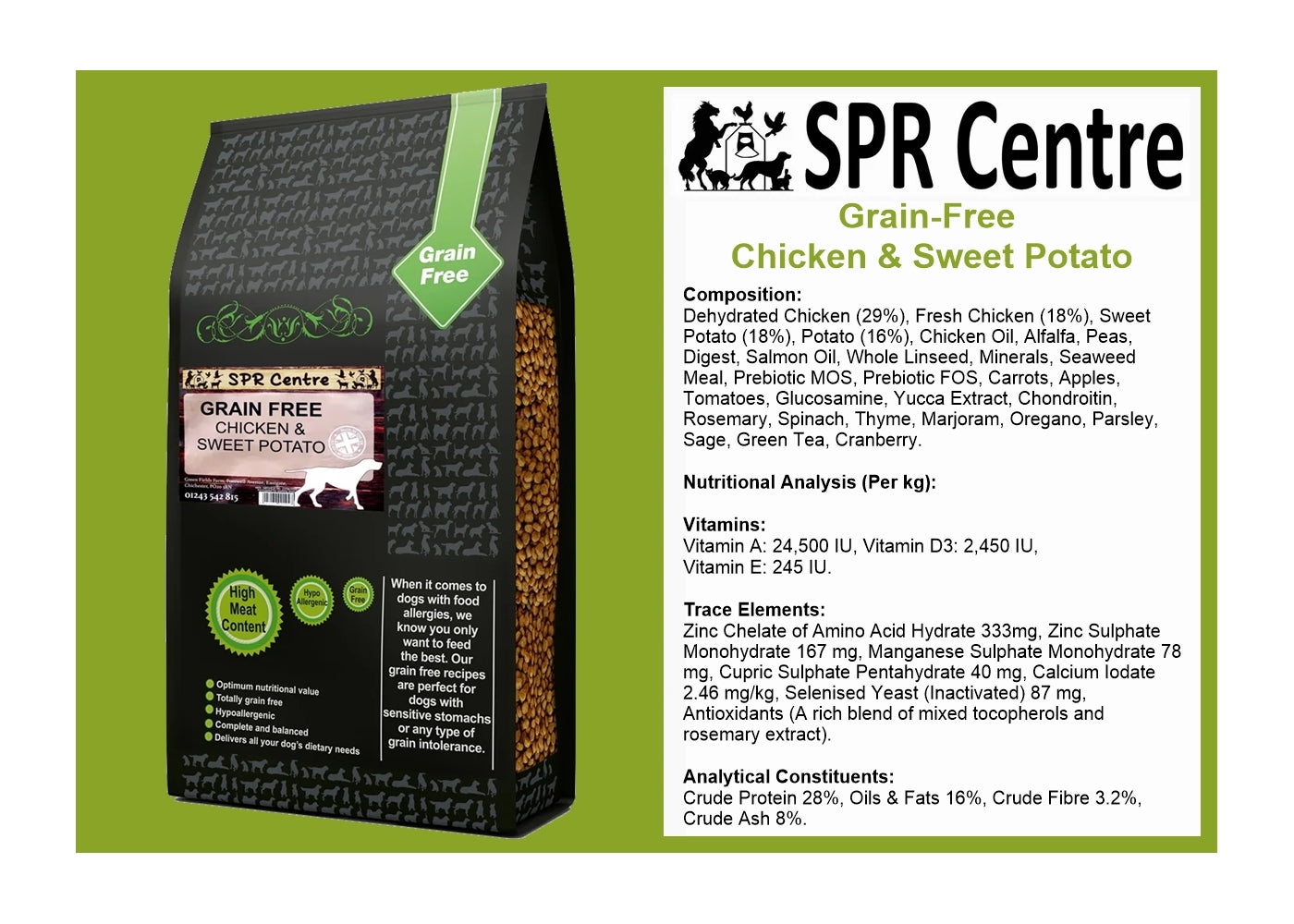 SPR - Grain Free Chicken & Sweet Potato Dog Food - Buy Online SPR Centre UK