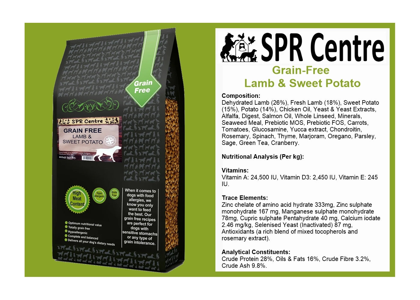 SPR - Grain Free Lamb & Sweet Potato Dog Food - Buy Online SPR Centre UK