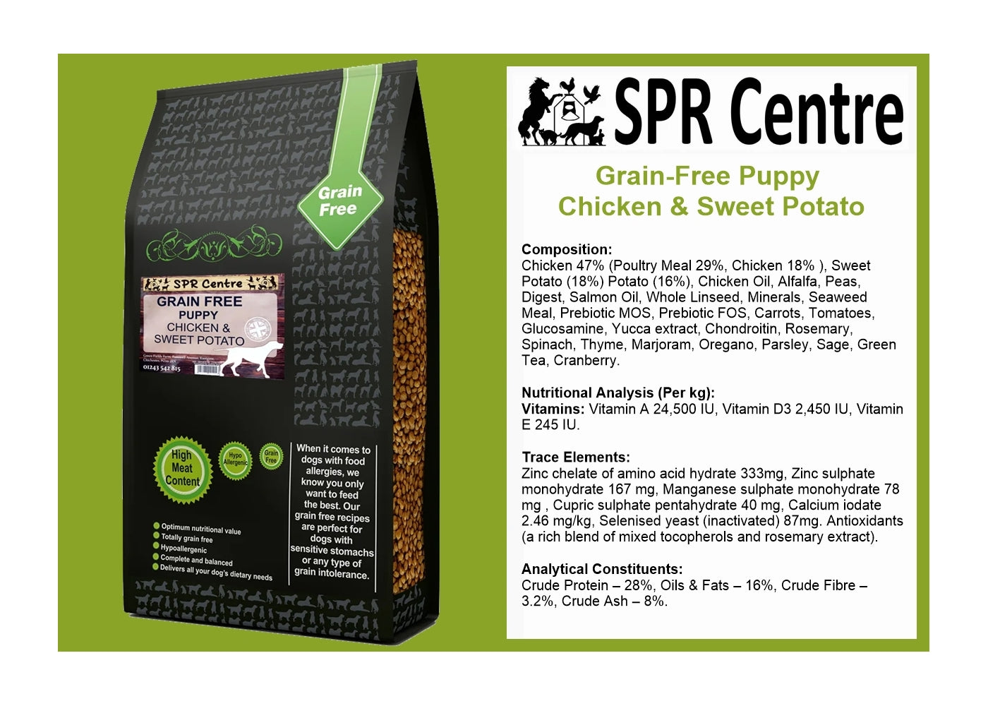 SPR - Grain Free Puppy Food - Chicken & Sweet Potato - Buy Online SPR Centre UK