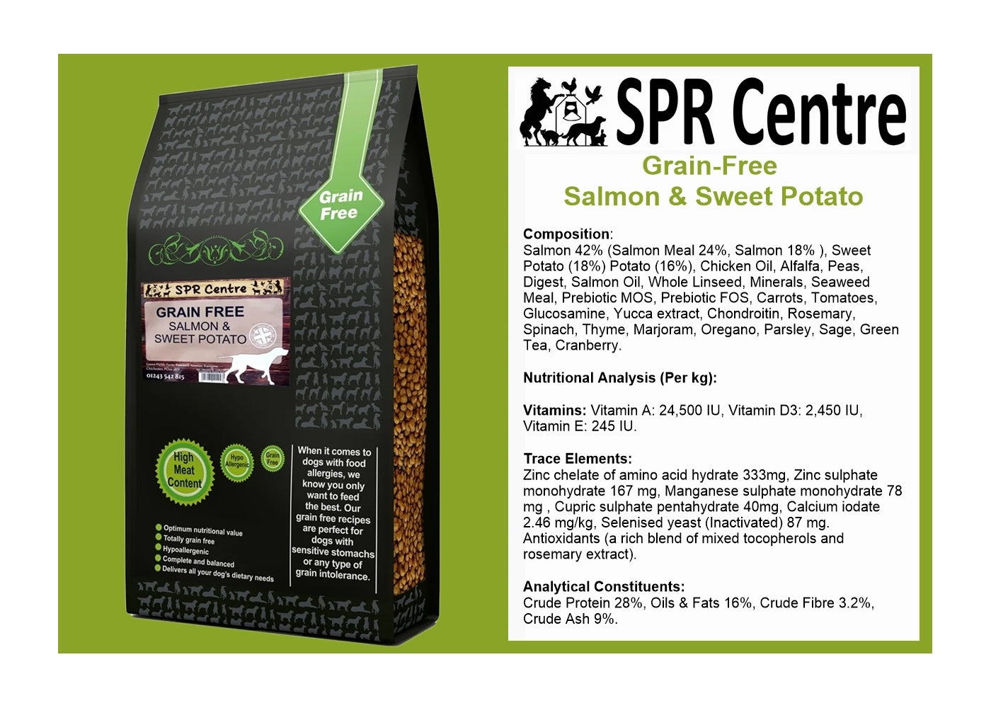 SPR - Grain Free Salmon & Sweet Potato Dog Food - Buy Online SPR Centre UK