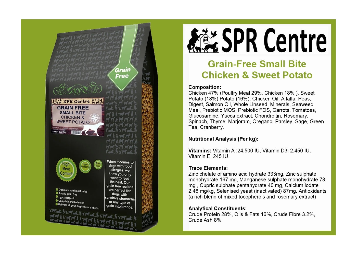 SPR - Grain Free 'Small Bite' Chicken & Sweet Potato Dog Food - Buy Online SPR Centre UK