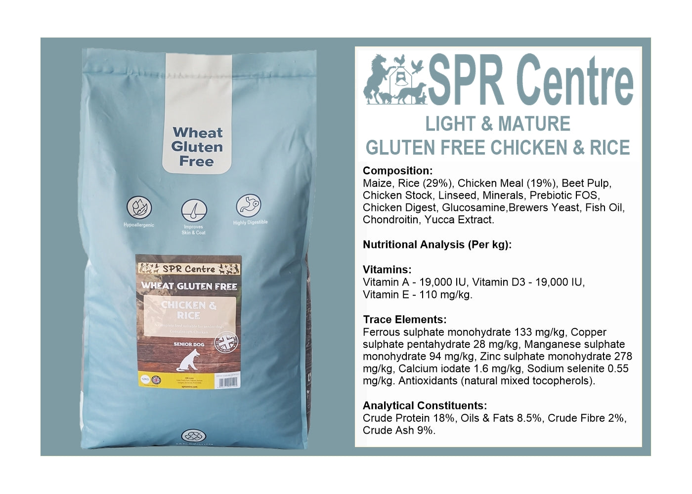 SPR - Gluten Free Light & Mature Dog Food - Buy Online SPR Centre UK