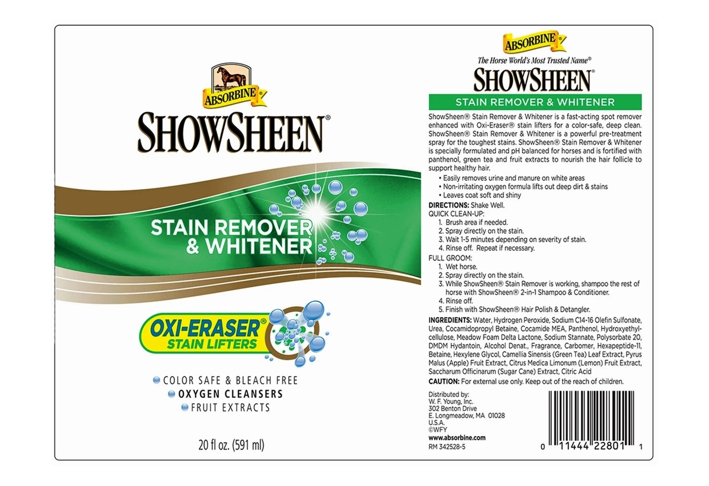 Absorbine Showsheen Stain Remover & Whitener | Horse Care - Buy Online SPR Centre UK