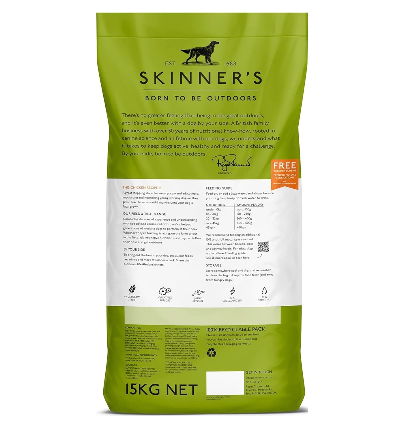 Skinner's - Field & Trial Junior Chicken *VAT Free* Buy Online SPR Centre UK