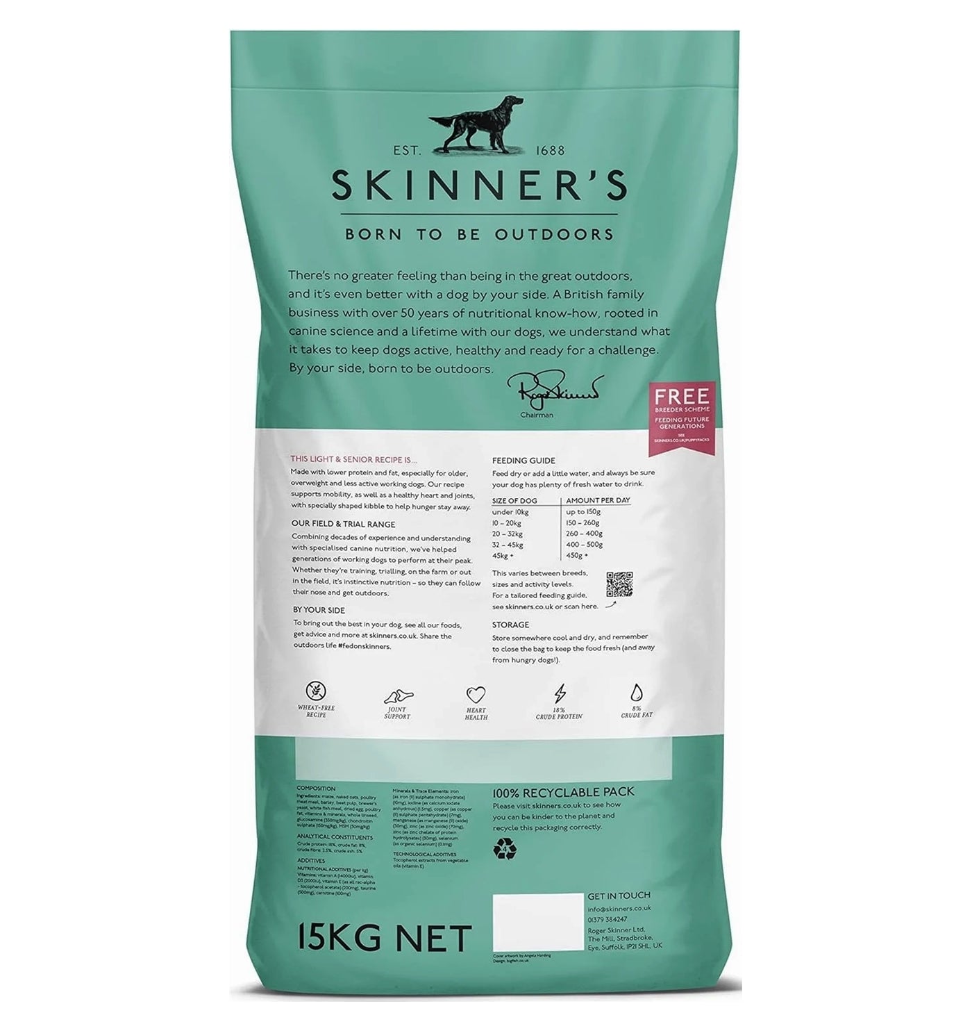 Skinner's - Field & Trial Light & Senior  *VAT Free*  Buy Online SPR Centre UK