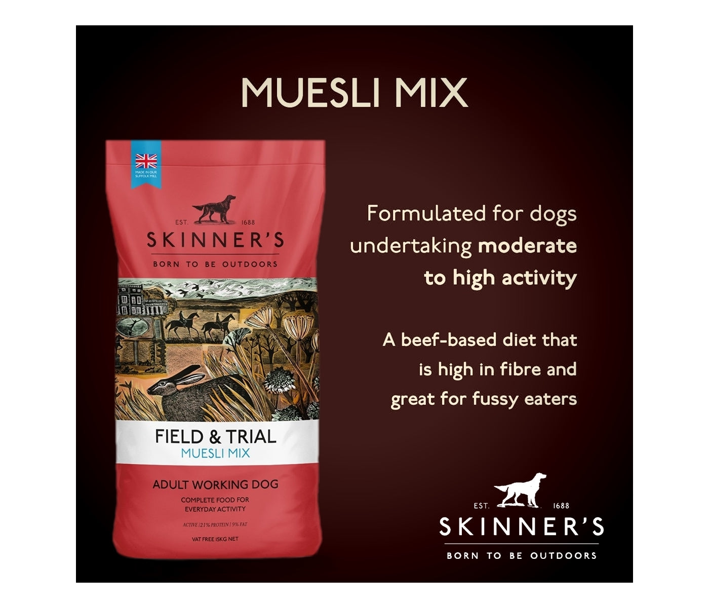 Skinner's - Field & Trial Muesli Mix 15kg - *VAT Free* - Buy Online SPR Centre UK