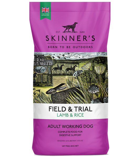 Skinner's - Field & Trial Lamb & Rice 15kg - *VAT Free* - Buy Online SPR Centre UK