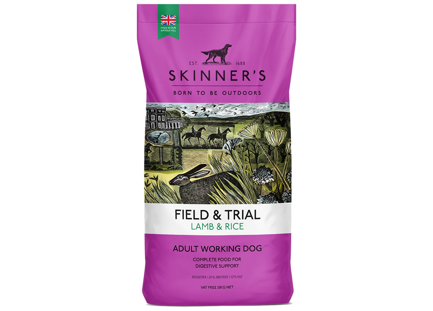 Skinner's - Field & Trial Lamb & Rice 15kg - *VAT Free* - Buy Online SPR Centre UK
