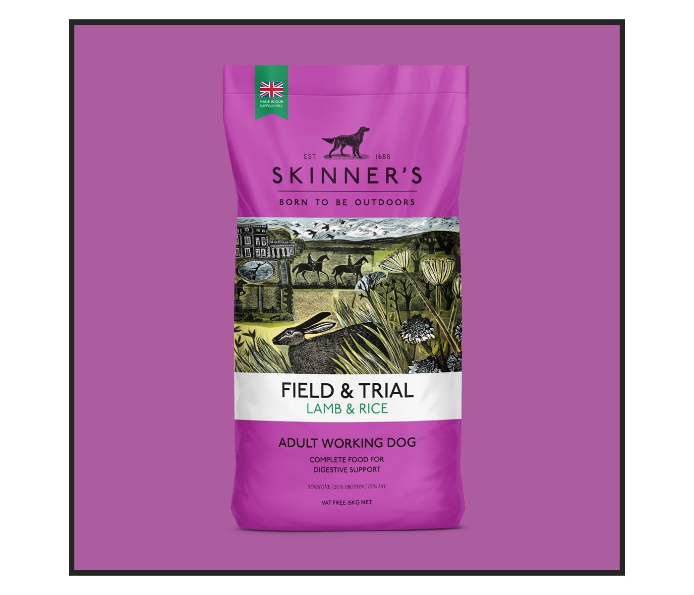 Skinner's - Field & Trial Lamb & Rice 15kg - *VAT Free* - Buy Online SPR Centre UK
