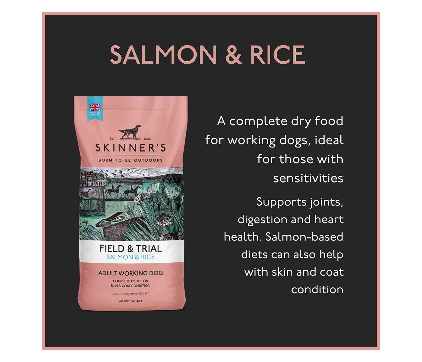 Skinner's - Field & Trial Salmon & Rice _*VAT FREE* - Buy Online SPR Centre UK