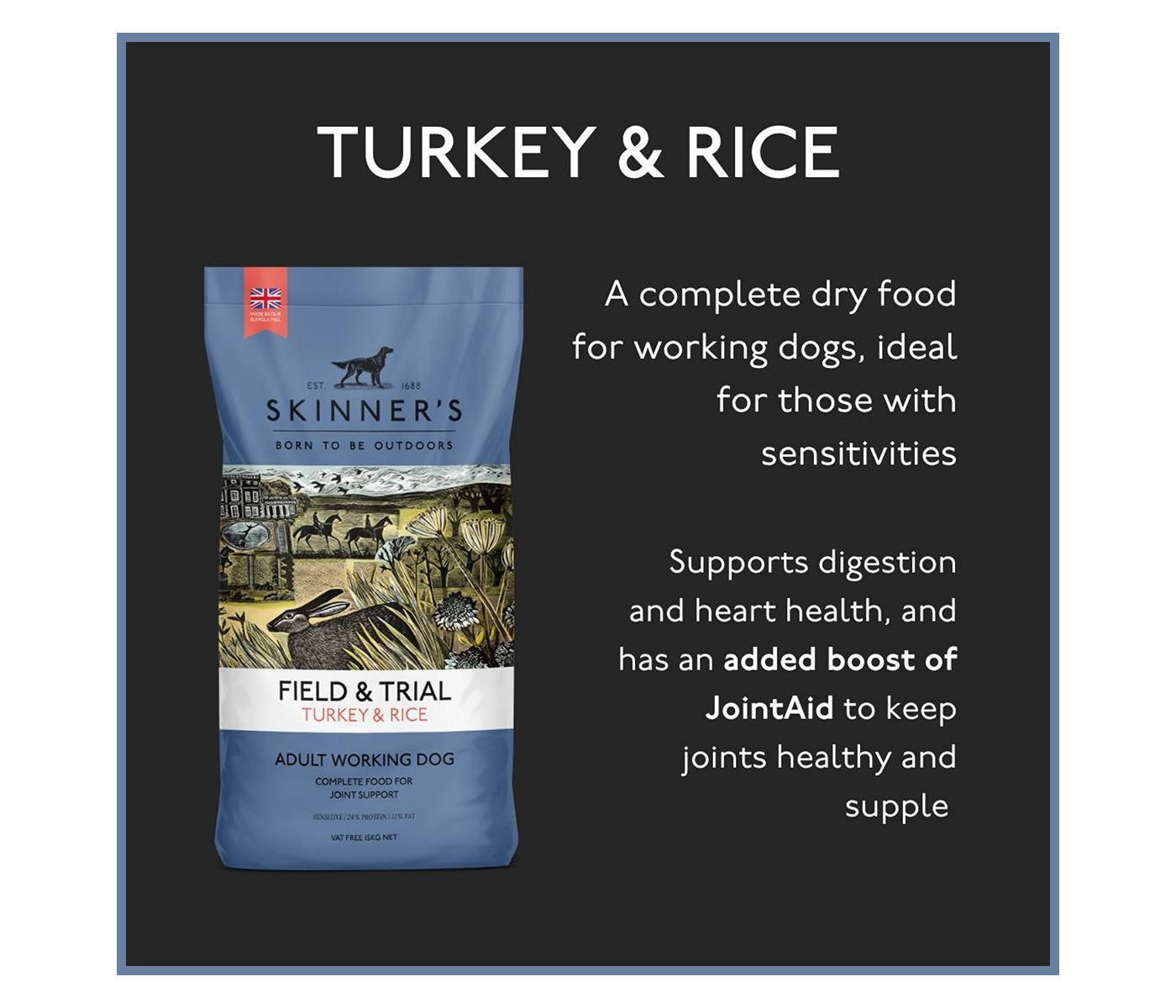 Skinner's - Field & Trial Turkey & Rice - *VAT Free* - Buy Online SPR Centre UK