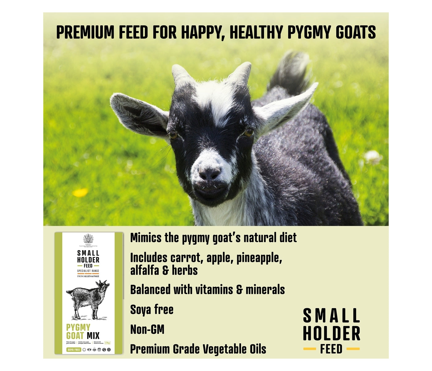 Smallholder - Pygmy Goat Mix 15kg - Buy Online SPR Centre UK