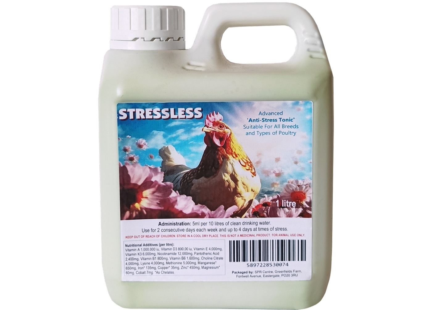 Stressless Poultry Tonic | Anti-Stress Chicken Supplement - Buy Online SPR Centre UK