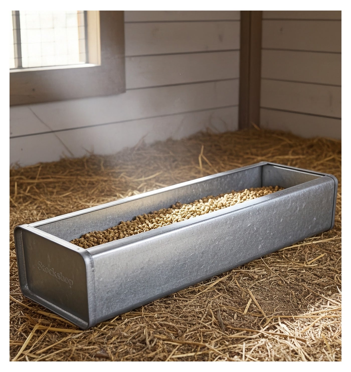 Galvanised Feed Trough for Poultry & Pigeons - Buy Online SPR Centre UK