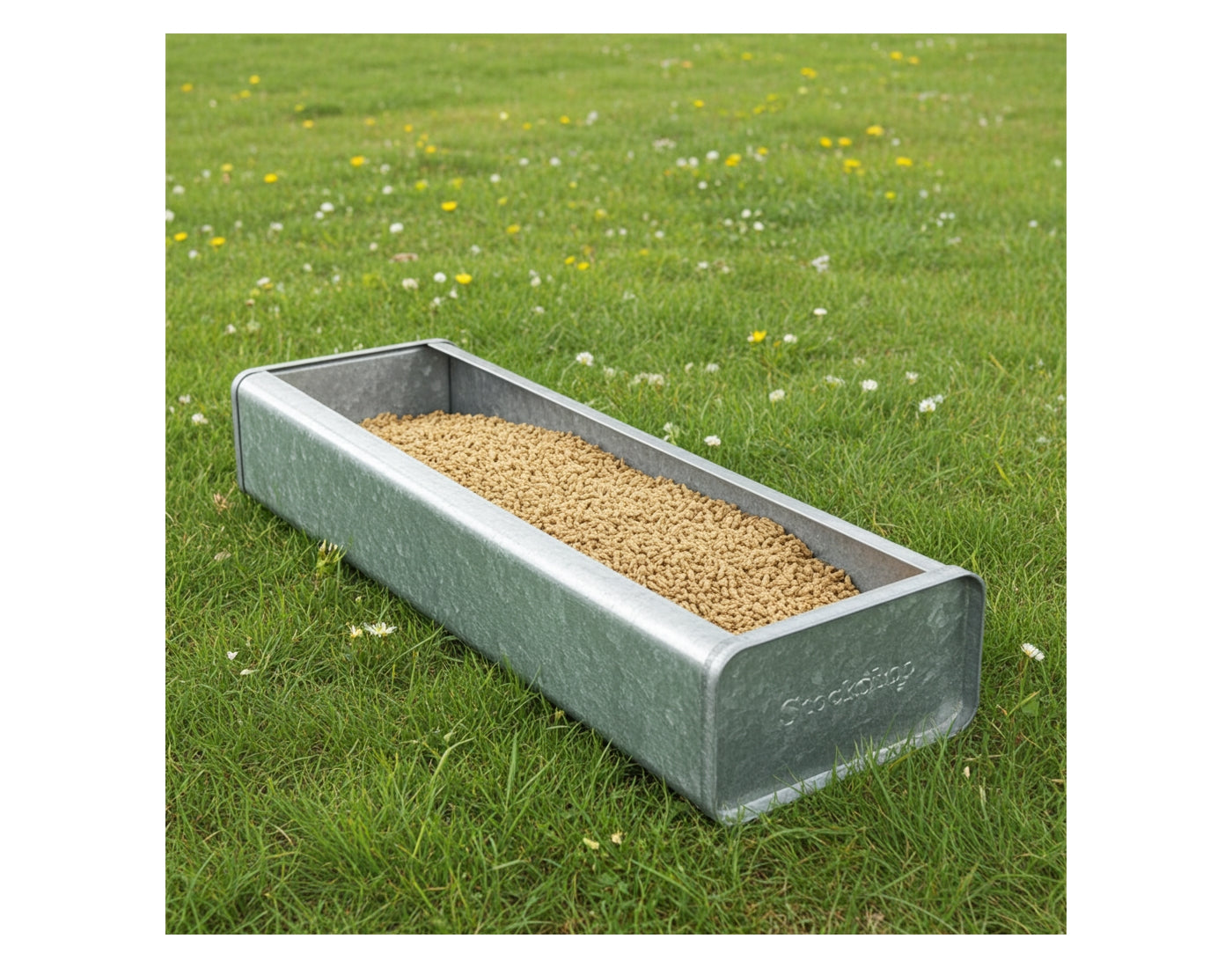 Galvanised Feed Trough for Poultry & Pigeons - Buy Online SPR Centre UK