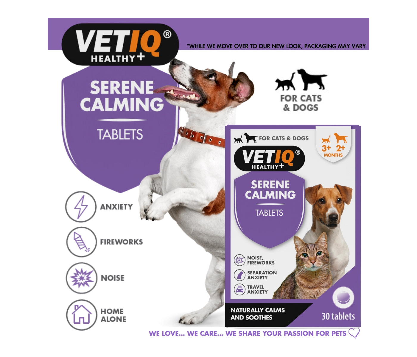 VETIQ - Serene Calming Tablets for Cats & Dogs - 30 tablets - Buy Online SPR Centre UK