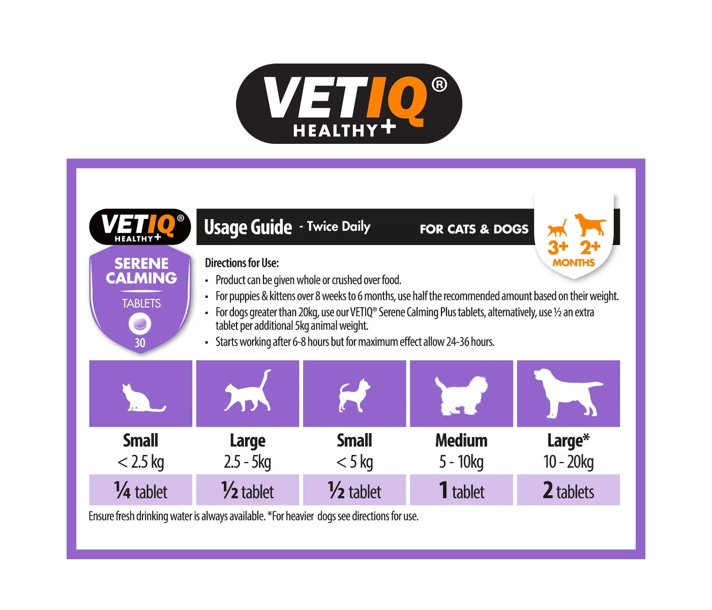 VETIQ - Serene Calming Tablets for Cats & Dogs - 30 tablets - Buy Online SPR Centre UK