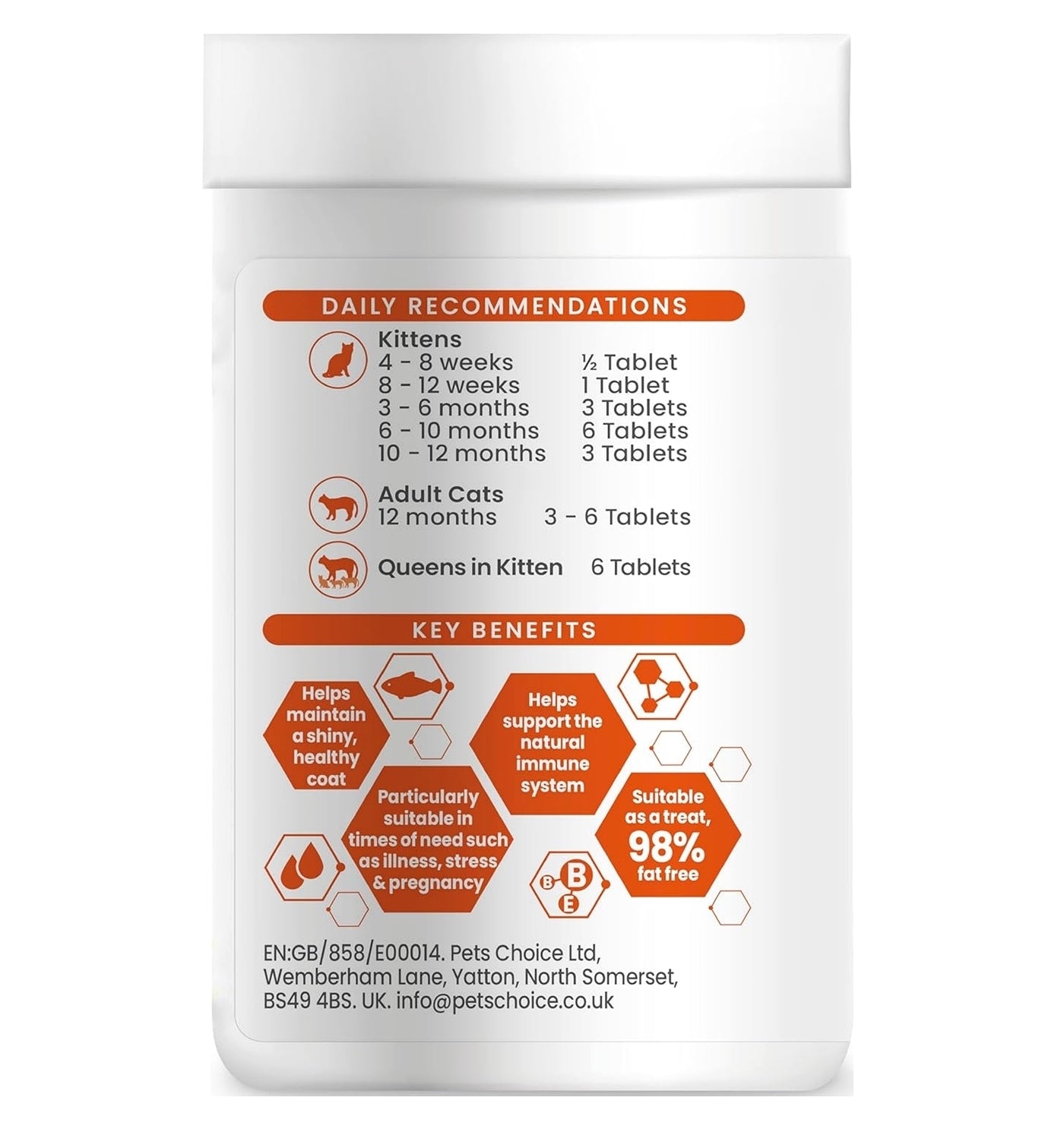 Vetzyme - Conditioning Tablets for Cats - Buy Online SPR Centre UK