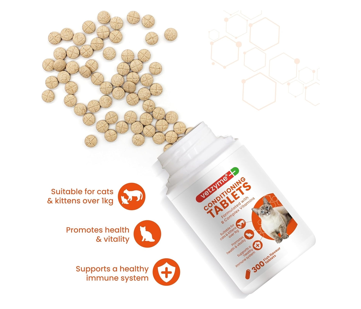 Vetzyme - Conditioning Tablets for Cats - Buy Online SPR Centre UK