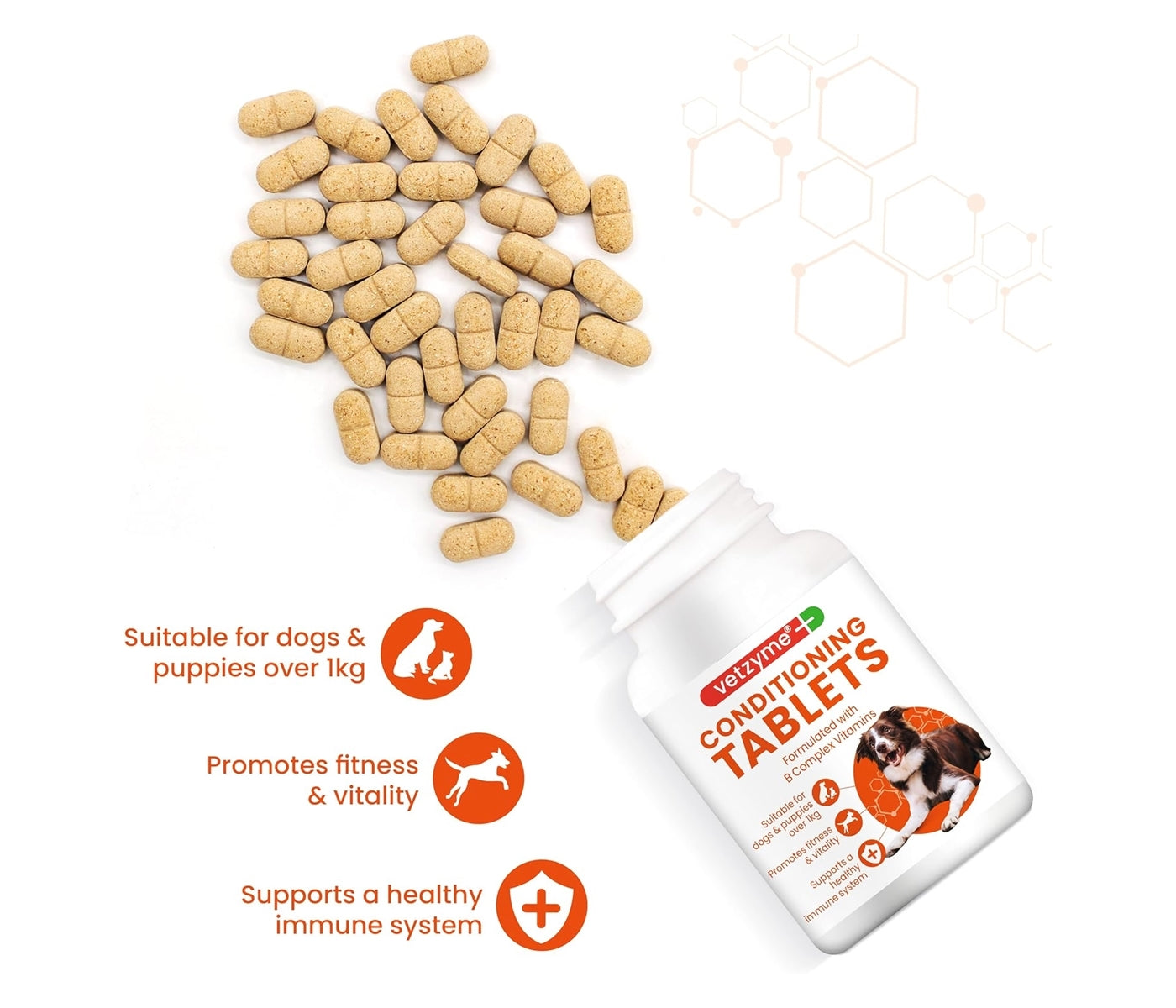 Vetzyme Conditioning Tablets for Dogs - 100 Tablets - Buy Online SPR Centre UK