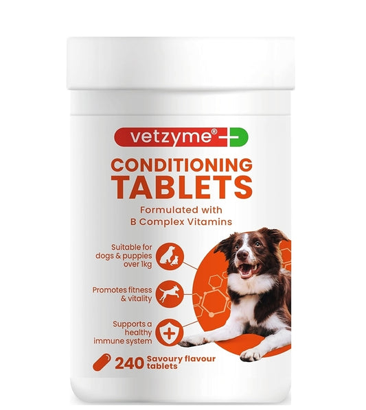 Vetzyme Conditioning Tablets for Dogs - 240 Tablets - Buy Online SPR Centre UK