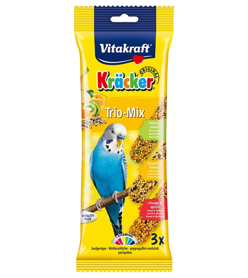 Vitakraft - Budgie Kräcker Trio Mix with Orange, Kiwi & Banana - 3 Pack - Buy Online SPR Centre UK