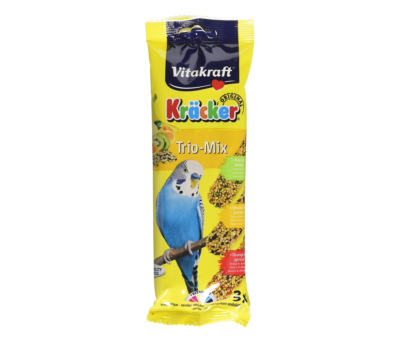 Vitakraft - Budgie Kräcker Trio Mix with Orange, Kiwi & Banana - 3 Pack - Buy Online SPR Centre UK