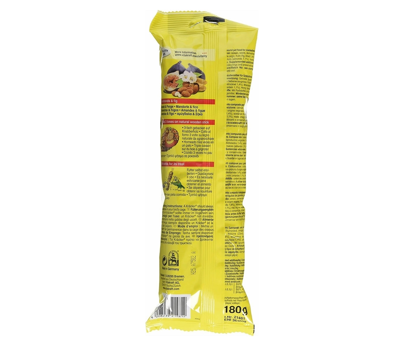 Vitakraft - Cockatiel Kräcker Almond & Fig Sticks - 2 Pack - Buy Online SPR Centre UK